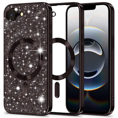 Obrázok produktu pre Techsuit Luxury Glitter MagSafe puzdro pre iPhone 16e – čierne