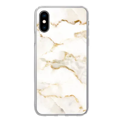 Produktbild von MuchoWow® Handyhülle Schutzhülle Hülle für iPhone X Marmor - Limette - Gold - Luxus - Marmoroptik - Weiß Silikon Softcase Handy Hülle - Handyhülle