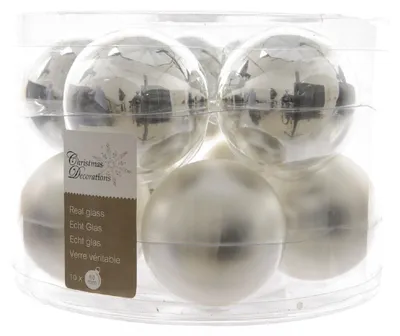 Produktbild von Weihnachtsbaumkugeln Glas Ø 6 cm silber 10 Stück