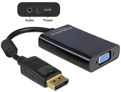 Image de Delock 65439 Displayport Adapter Delock DP -> D-Sub15 St/Bu +Audio