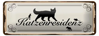Produktbild von Blechschild Spruch 27x10 cm Katzenresidenz Schild