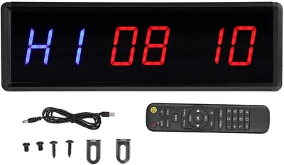 LED Countdown Uhr mit Stoppuhr für Heimfitness-Training - Intervall-Timer mit Fernbedienung - Aluminiumlegierung