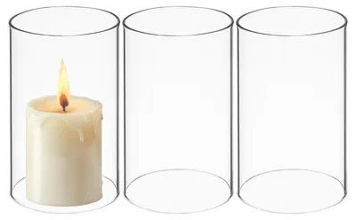 Immagine prodotto di Set di 3 lanterne in vetro soffiato a mano per candele