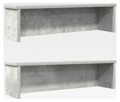 Produktbild von Stapelbare Küchenregale 2 Stück. Betongrau 60x15x16 cm, Küchenaufbewahrungsregal, Gewürzregal, Regal, Küchenorganizer