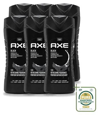 Imagen del producto de 6 unidades de gel de ducha Axe, aroma Cedro y Pera, 250 ml cada uno. Pack ahorro