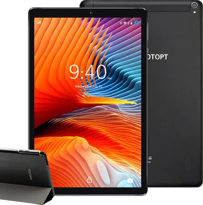 Produktbild von YOTOPT Tablets 10 Zoll (25.6 cm) mit Hülle, Android 10.0, Octa-core, 64GB, 4GB RAM, 4G Dual SIM, WIFI/Bluetooth, GPS, Type-C/SD, Farbe: Schwarz