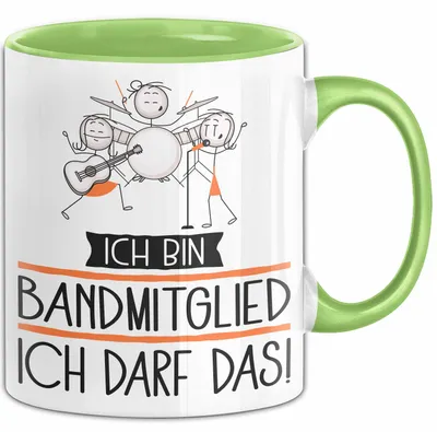 Produktbild von Geschenk für Bandmitglied Tasse Lustige Geschenkidee Geburtstag Ich Bin Bandmitglied Ich Darf Das (Grün)