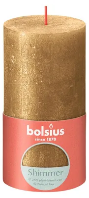 Productafbeelding van Bolsius Stompkaars Shimmer 130/68 Gold (1 stuk)