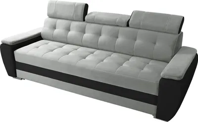 A modern sofa with adjustable headrests, shown from a three-quarter angle against a white background.