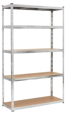 Produktbild von Metall-Lagerregal Schwerlast 5 Ablagen – 205×120×45 cm, 1000 kg belastbar, Einstellbar, für Garage, Keller oder Speisekammer