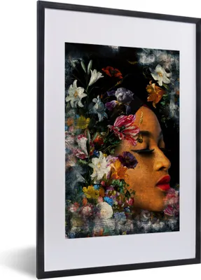 Produktbild von MuchoWow® MuchoWow® Gerahmtes Poster Abstrakt - Frau - Natur 40x60 cm - Poster mit zchwarzem Bilderrahmen - Poster in Rahmen
