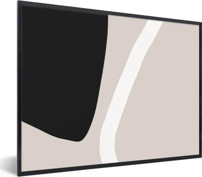 Produktbild von MuchoWow® Gerahmtes Poster Pastell - Minimalismus - Formen 80x60 cm - Poster mit Schwarzem Bilderrahmen Wandposter Rahmen Foto Bilder - Schwarzem - Mit Gestell
