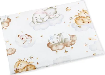 Obrázok produktu pre Detský vankúš do detskej postieľky – 42 x 32 cm – tenký – biely, béžový, modrý