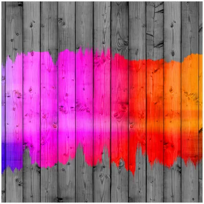 Produktbild von Wallario Memoboard Magnettafel aus Glas, Größe 50 x 50 cm, Motiv Holzpaneel - Bemaltes buntes Holz
