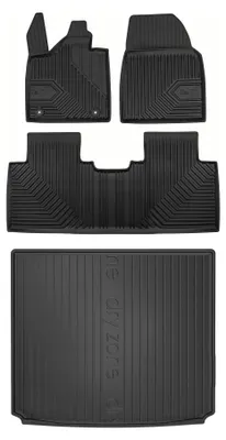 Productafbeelding van Rubberen automatten + kofferbakmat voor Leapmotor C10 vanaf 2024 (SUV) – 4-delig, zwart, op maat – Wielganizator