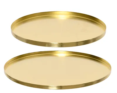 Image de Plaque Décorative Dorée Design Circulaire, Finition Dorée élégante - Decoris