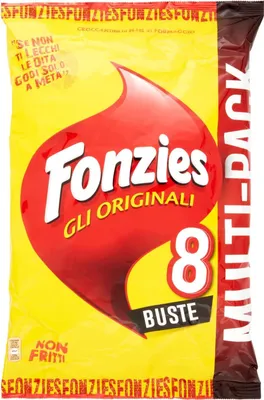Produktbild von 40x Fonzies mais Maissnack mit Käse chips 5 für 8 Portionstüten á 23 g Käsechips