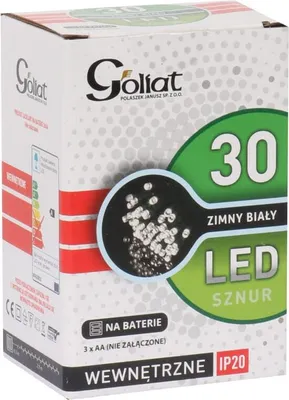 Zdjęcie produktu dla Lampki choinkowe 30 led kolor zimny biały na baterie