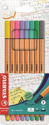 Immagine prodotto di Fineliner - STABILO punta 88 - Confezione da 8 - Colori pastello