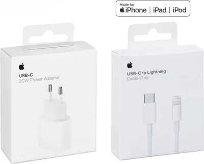 Produktbild von Original Apple iPhone -20W USB-C Ladegerät +1m USB-C Lightning Kabel für iPhone 14 13 12 11 X Pro Max Mini