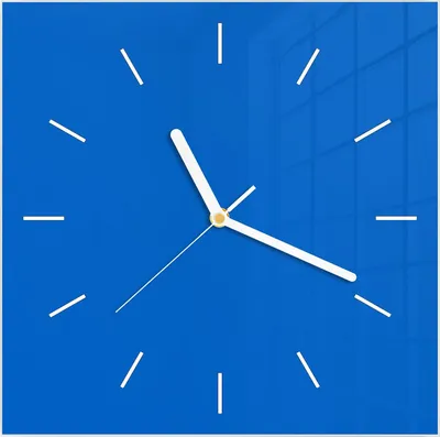 Produktbild von Wanduhr aus Glas mit Motiv Blauer Hintergrund II- 30 x 30 cm - inkl. Aufhängesystem