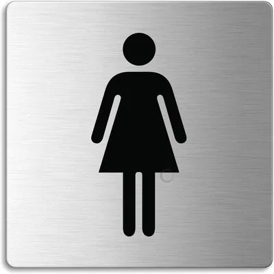 Produktbild von Famanu Toilettenschild Damen Selbstklebend 85x85 mm - Edelstahl