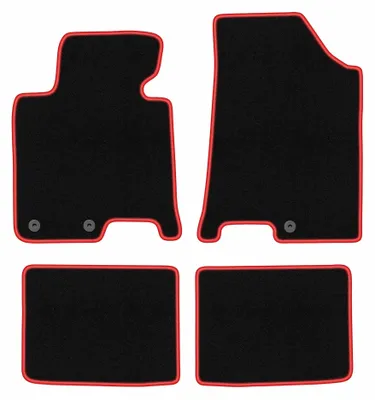 Immagine prodotto di Tappetini in moquette per Hyundai i40 2011- (station wagon/berlina) – set 4 pezzi, nero/rosso, su misura – Wielganizator CARLUX