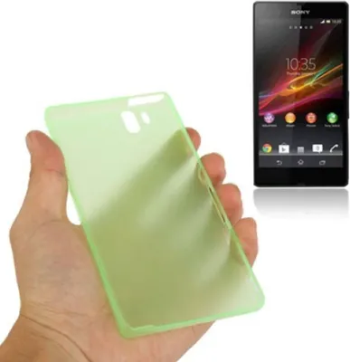 Produktbild von Schutzhülle Case Ultra Dünn 0,3mm für Handy Sony Xperia Z / L36H / C660X Grün / Transparent