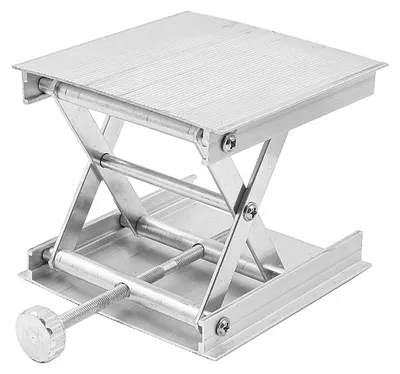 Lab-Hubplattform Aluminium 9x9 cm höhenverstellbar 3,9-9,6 cm