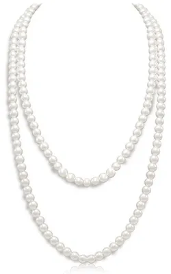 Immagine prodotto di Collana lunga da donna con perle artificiali Lotus Karen, 5 mm. Collana di perle artificiali