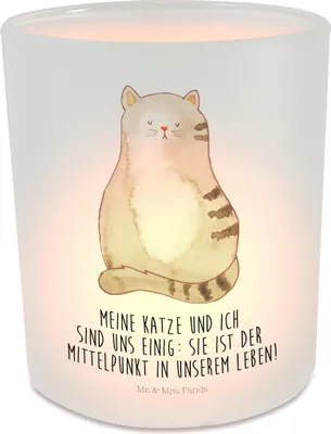 Produktbild von Mr. & Mrs. Panda kerzenbehälter Katze Sitzen - Transparent - Geschenk, Kater, Familie, Glas Windlicht, Herz, aus, Teelichthalter, Katzen, kerzenhalter, Cats