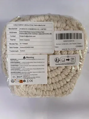 Image de Lot de 5 dessous de verre ronds en macramé antidérapants