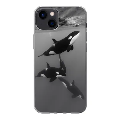 Produktbild von MuchoWow® Handyhülle Schutzhülle Hülle für iPhone 13 Orca - Wasser - Schwarz - Weiß Silikon Softcase Handy Hülle - Karteninhaber