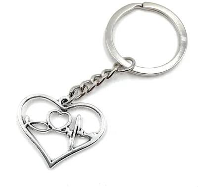 Obrázok produktu pre Onwomania heartbeat faith Christ keyring metal lucky charm in aluminium gift box, ideal as a gift