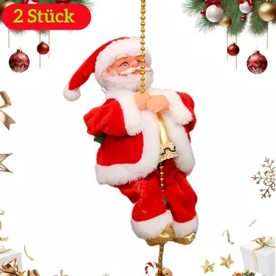 Produktbild von 2X Kletternder Weihnachtsmann, Weihnachtsdeko, Weihnachtsbaum-Anhänger, Weihnachtsfiguren, Hängende Dekoration Indoor Outdoor
