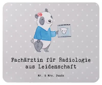 Produktbild von Mr. & Mrs. Panda Mousepad Fachärztin für Radiologie Leidenschaft - Grau Pastell - Geschenk, Mauspad, pc mausunterlage, computer, laptop, Mouse Pad
