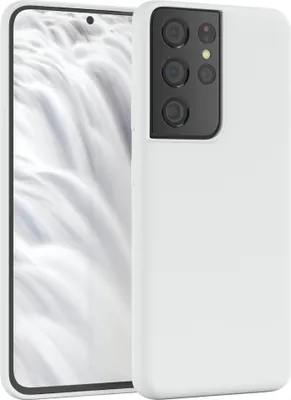 Produktbild von EAZY CASE Silikonhülle für Samsung Galaxy S21 Ultra 5G Silikon Backcover Schutz in Weiß
