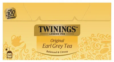 Produktbild von Twinings Earl Grey Tee, 50 Beutel, 100 g – Aromatischer Schwarztee mit Bergamotte