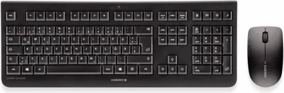 Produktbild von CHERRY DW 3000, Kabelloses Tastatur-Maus-Set, Deutsches Layout (QWERTZ), 2,4 GHz Funk, Flaches Design, Geräuscharme Tasten, Symmetrische Maus, Schwarz