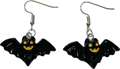 Produktbild von Fledermaus Ohrringe Miniblings Hänger Halloween Vampir Blutsauger schwarz orange