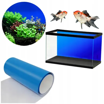 Produktbild von Aquarium Dekoration selbstklebende blaue Folie, wasserfest, 100x50 cm, Hintergrund für Aquascaping, leicht anzubringen
