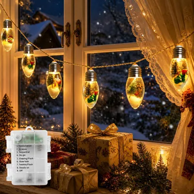 Lichtkette mit 10 LEDs, 1,85 m, warmweiß, IP44, für Weihnachten