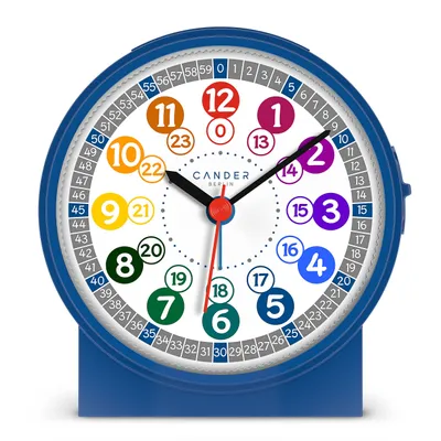 Produktbild von Cander Berlin MNU 1009 J Kinderwecker Wecker Kinder lautlos blau geräuschlos Lernuhr Kinderuhr Licht Snooze Tischuhr Beleuchtung geräuscharm Schlummer
