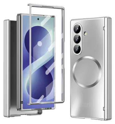 Obrázek produktu pro Obal na mobil, skládací pouzdro + ochranné sklo H9 pro displej, Samsung Galaxy Z Fold8 Ultra 5G, stříbrná barva