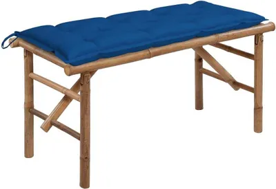 Produktbild von Klappbare Gartenbank mit Auflage 118 cm Bambus
