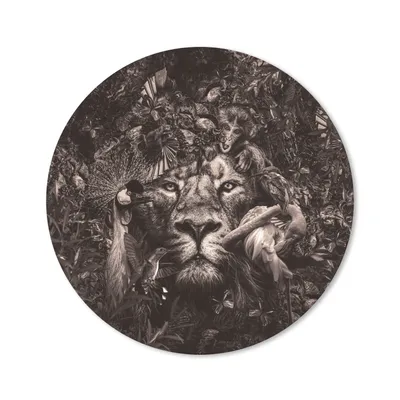 Produktbild von MuchoWow® Mauspad Mousepad Tier - Afrika - Schwarz - Weiß 40x40 cm - Mousepads - Maus Mat - Pad - Mausunterlage - Schreibtisch Accessoires