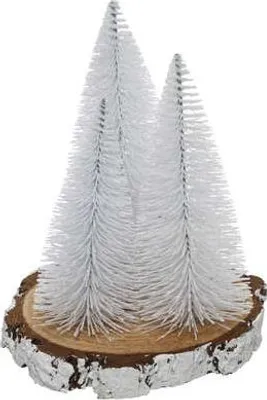 Produktbild von Schneebedeckte Tannen-Tischdeko weiß-braun 20 x 15 cm - Einheitsgröße