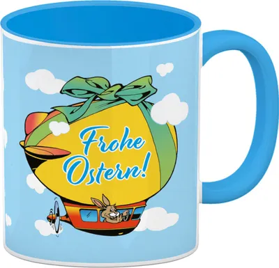 Produktbild von Frohe Ostern! Kaffeebecher Hellblau Du bist noch auf der Suche nach einem