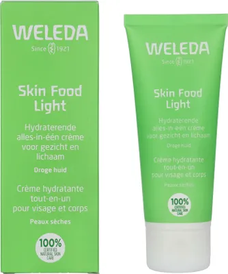Produktbild von Weleda Skin Food Light, Unisex, 75 ml, Creme, trockene Haut, Sehr trockene Haut, Anti-Reizung, Feuchtigkeitsspendend, Nährend, Regenerierend, Beruhigend, Tube