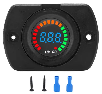 Image de Voltmètre automobile avec affichage numérique à LED, étanche, utilisation universelle pour camions, bus, bateaux et yachts (12 V CC).